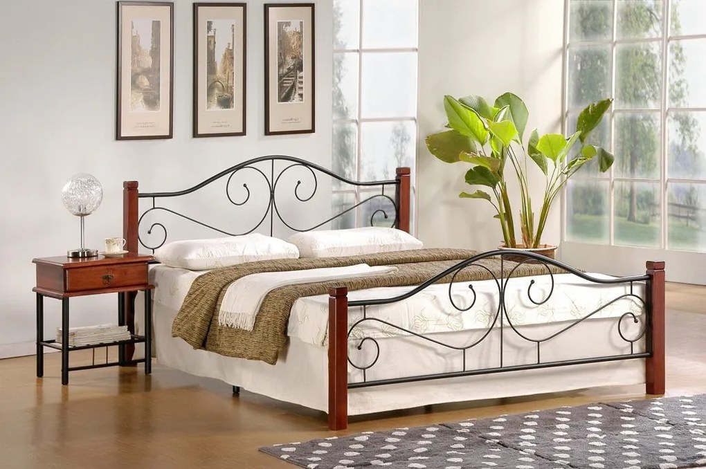 Pat matrimonial 140 cm Vernon (cu somieră). Promo -6%. 796763