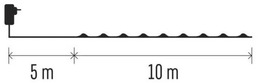 Instalație LED de Crăciun de exterior 100xLED/15m IP44 alb rece