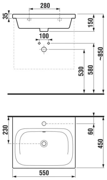 JIKA H8127127161041 - Lavoar suspendat MIO 55x45 cm ceramică/negru mat