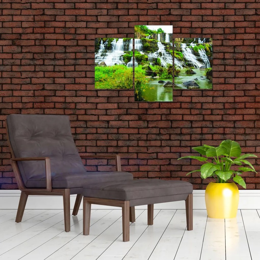 Tablou - cascade cu plante (90x60 cm)