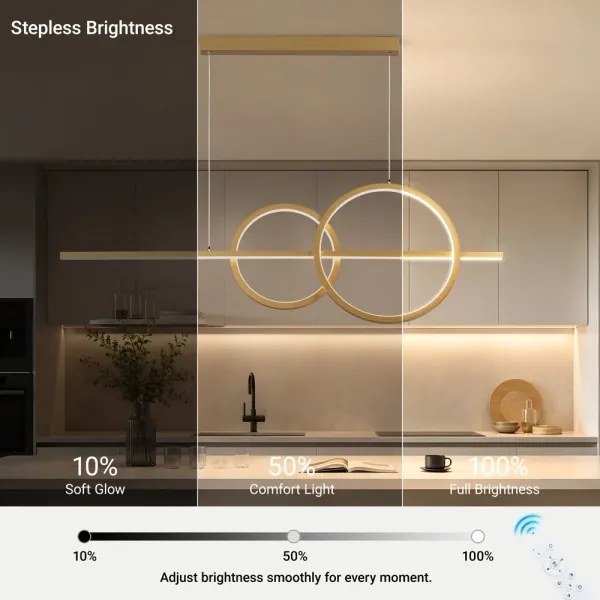 BRILAGI - Lampă suspendată LED reglabilă pe cablu SIGNATURE LED/53W/230V 120 cm aurie + telecomandă