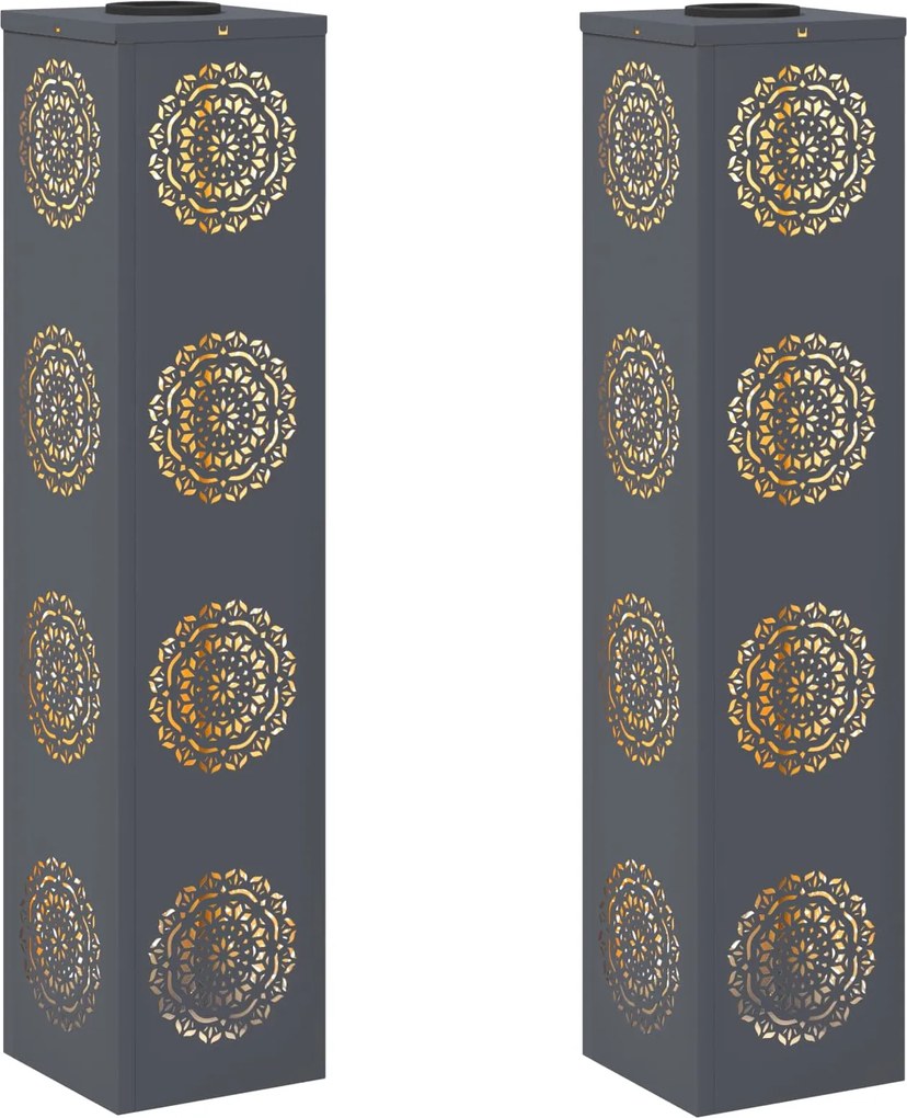 vidaXL Lumină LED Solară pentru Alei 2 pcs Antracit