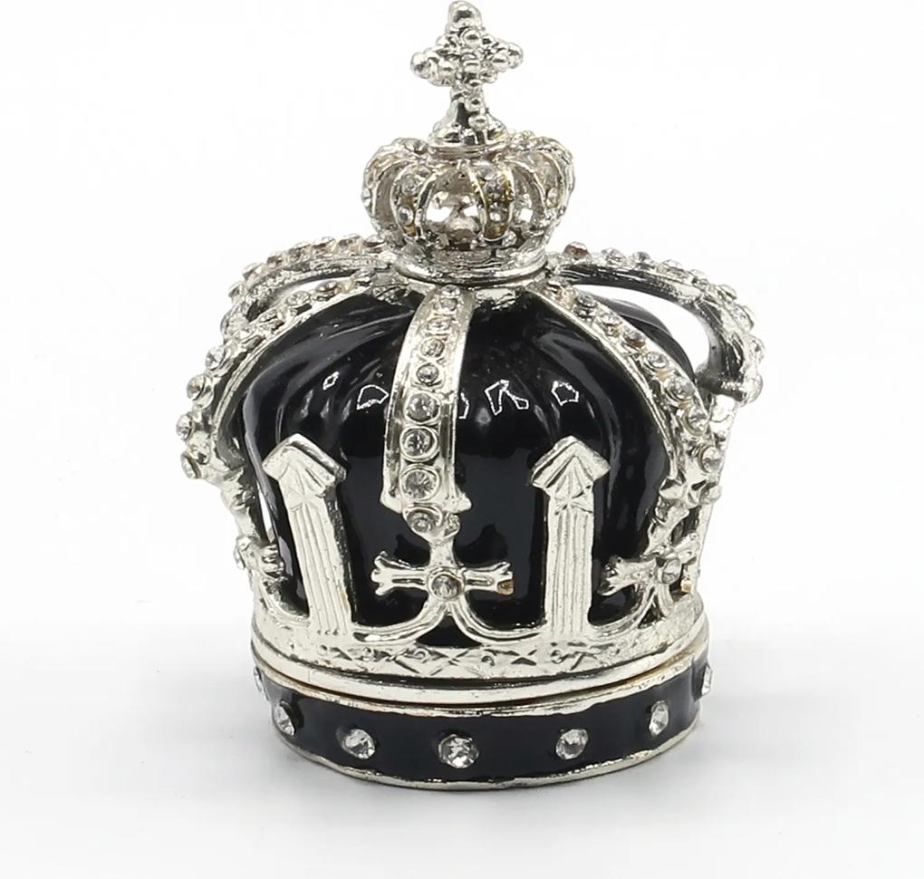 Cutie pentru bijuterii coroana glamour neagra