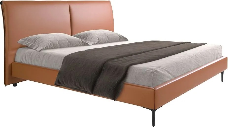 Pat dublu tapitat design LUX Brown 180x200cm