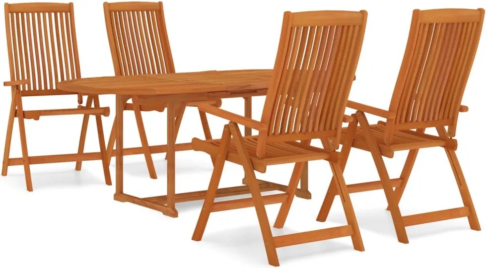 vidaXL Set mobilier de grădină, 5 piese, lemn masiv de eucalipt