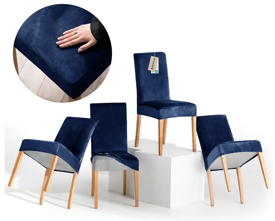 Huse albastre 4 buc. elastice pentru scaun 48 cm Sento – Restilo