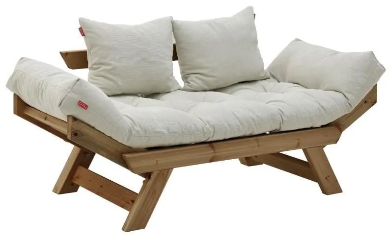 Canapea Outdoor 2 persoane Brown Cream lemn si textil 160 cm