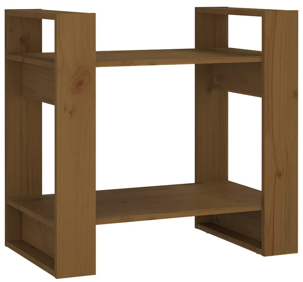 813877 vidaXL Bibliotecă/Separator cameră maro miere, 60x35x57 cm, lemn masiv