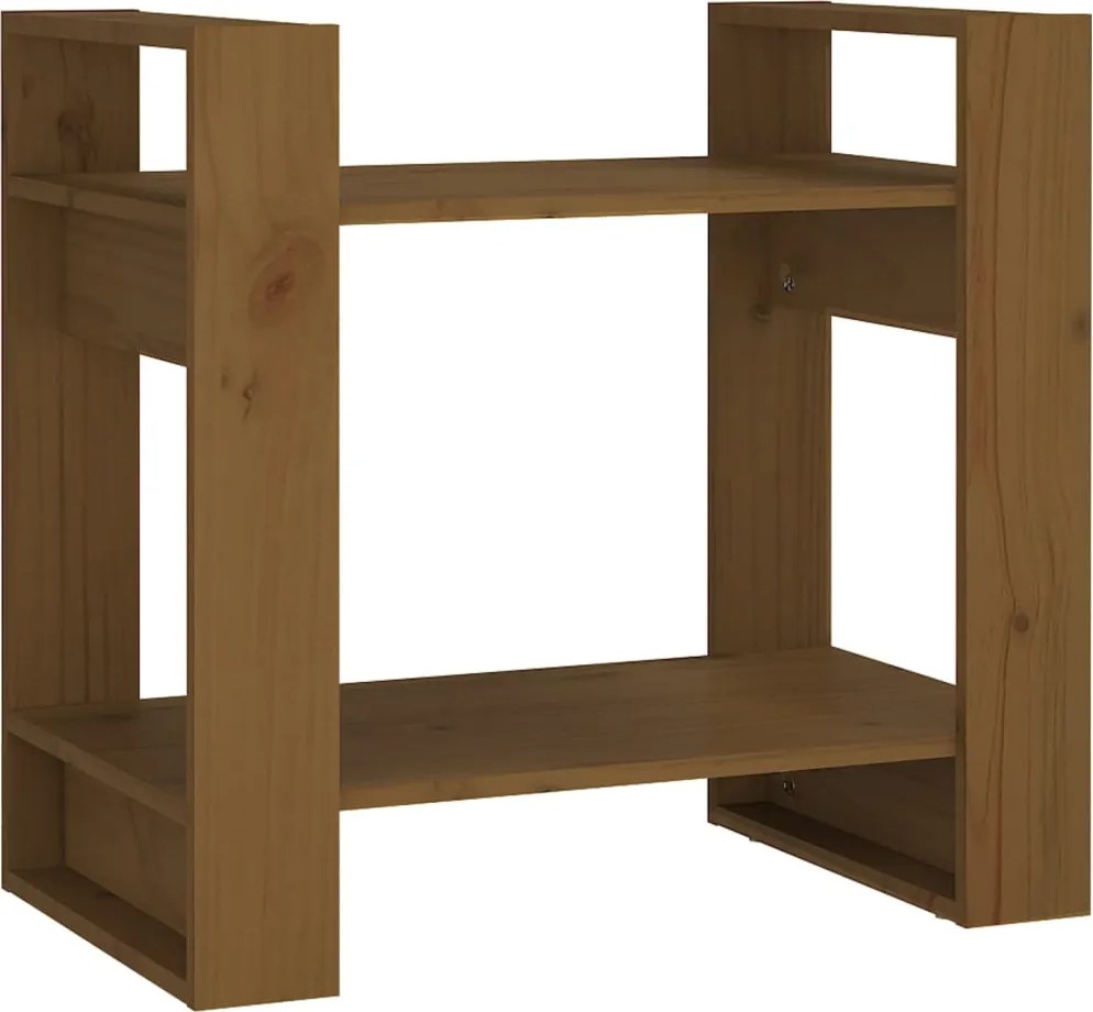 vidaXL Bibliotecă/Separator cameră maro miere, 60x35x57 cm, lemn masiv