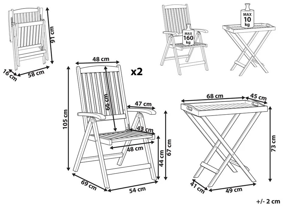 Set mobilier de grădină Amali (lemn închis). 1077448