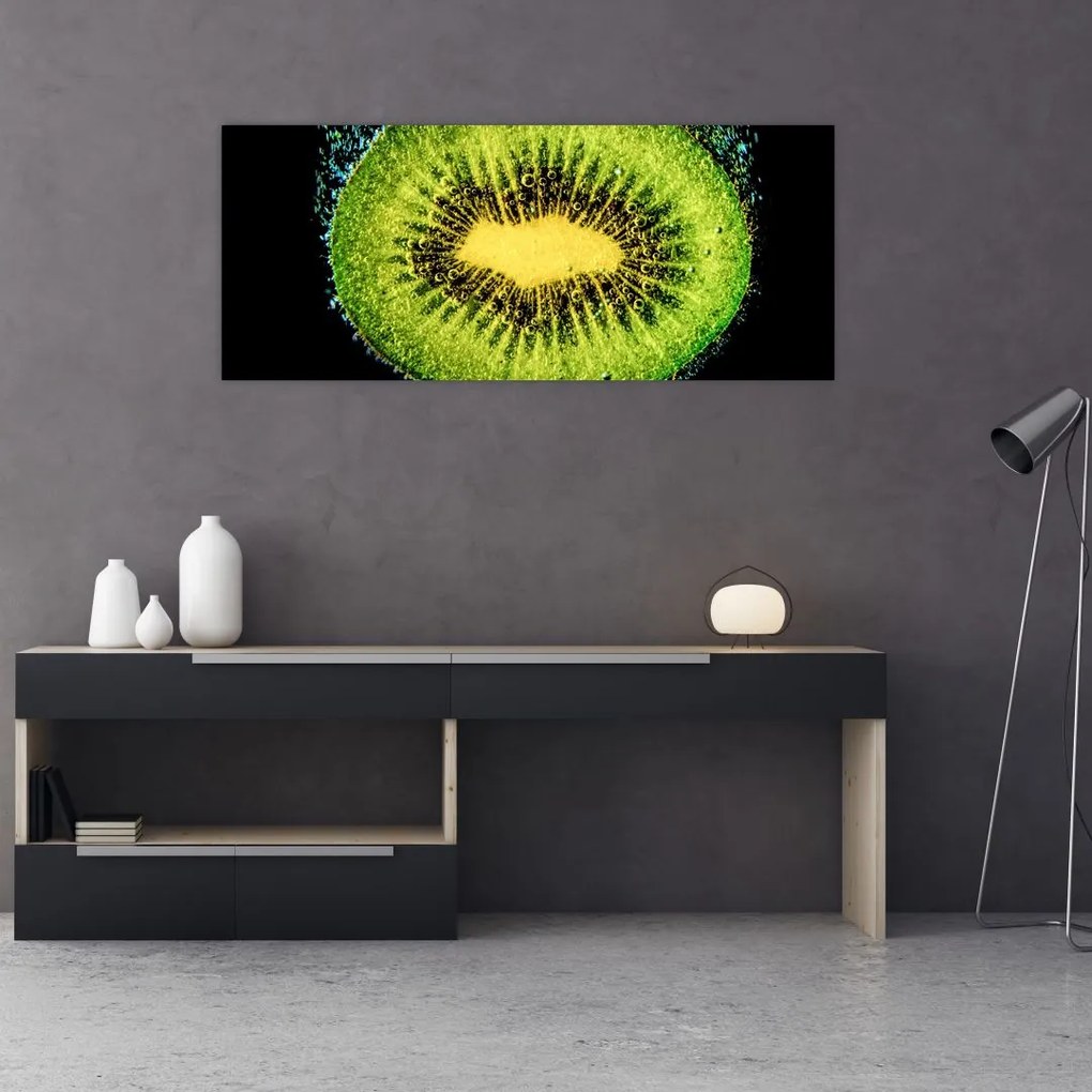 Tablou - detailu cu kiwi în apă (120x50 cm)