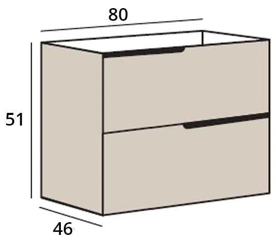 Mobilier cu blat pentru lavoar 80 cm, gri urban, Fluminia Bari Gri