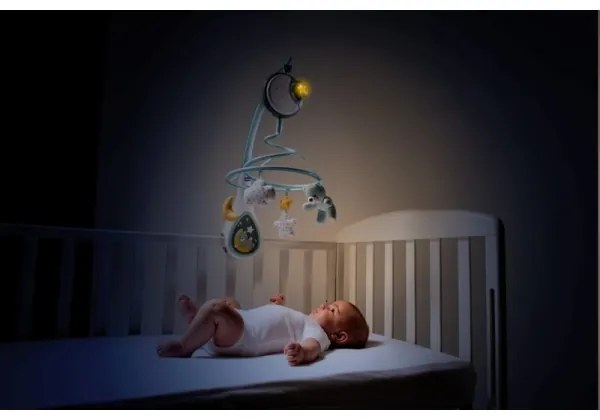 Carusel pentru pătuț cu sunete 3 în 1 NEXT2DREAMS 3xAA albastru Chicco