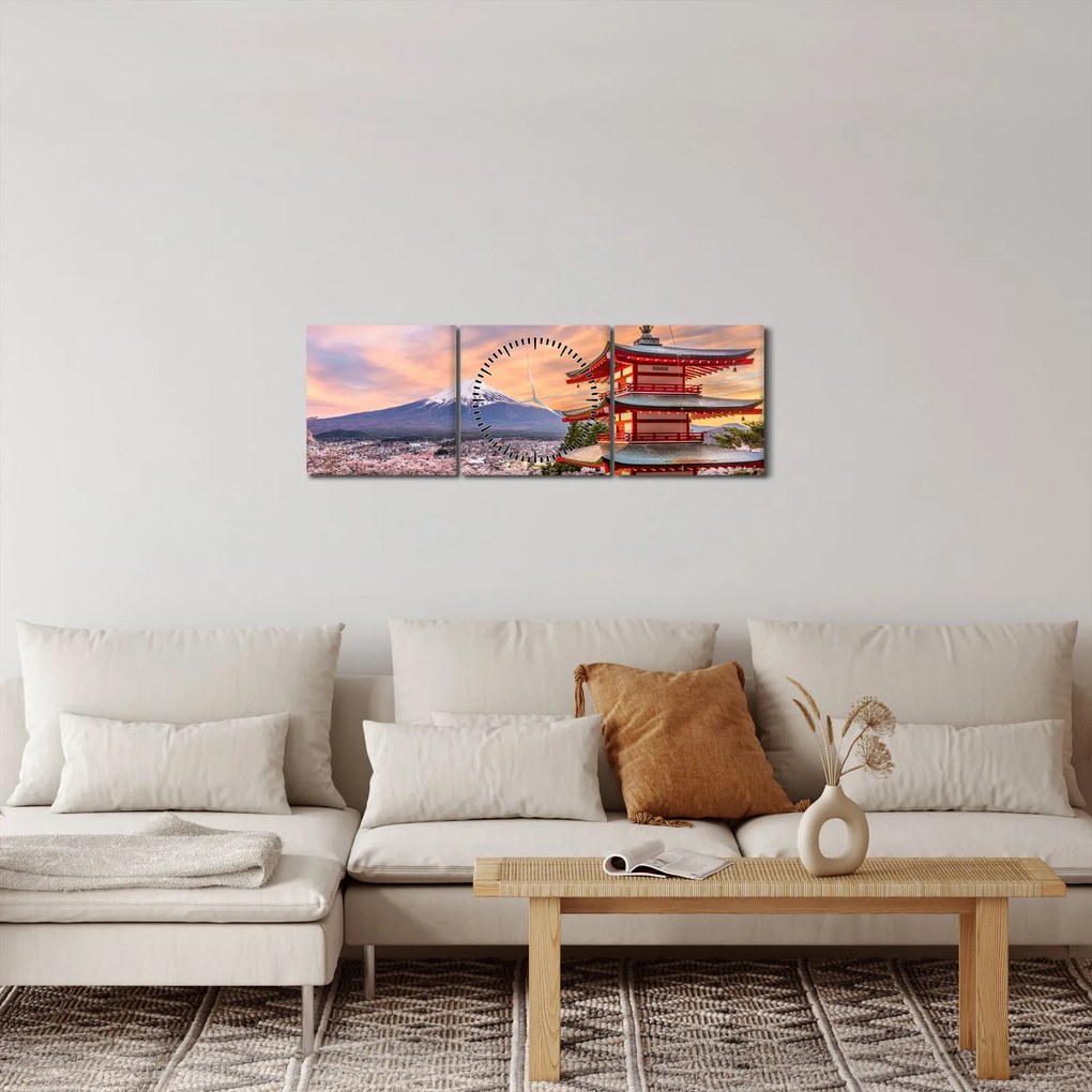 Tablou - Fuji,Japonia (cu ceas) (90x30 cm)