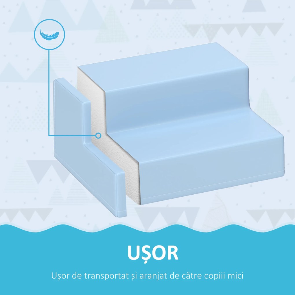 HOMCOM Set 4 Blocuri Moi pentru Copii 1-3 Ani, Spumă și Piele PU, Jucării de Cățărat, Multicolor | Aosom Romania