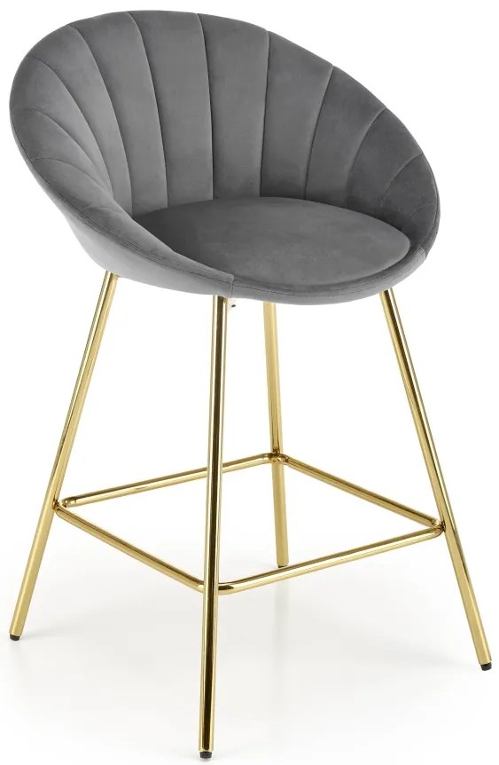 Scaun de bar H112 velvet gri