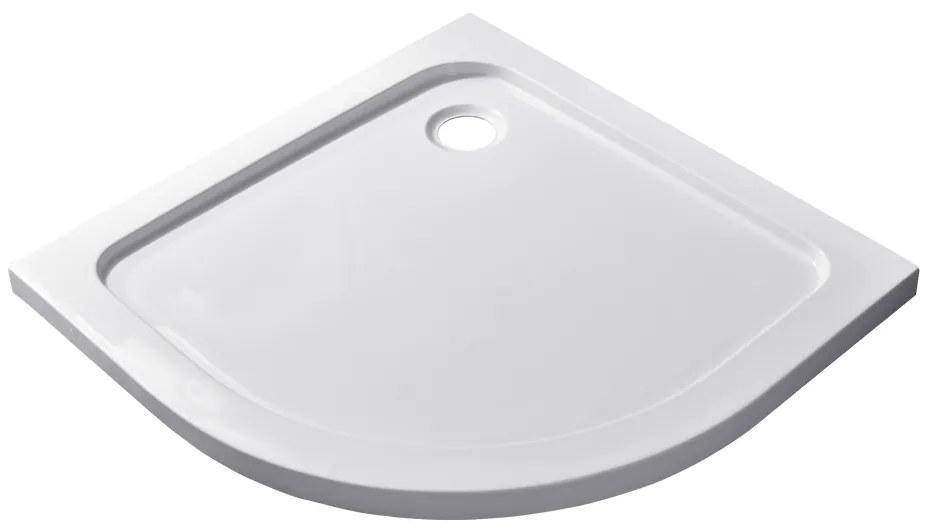 Coria 80x80x5 cm tăviță de duș semicirculară, acrilică