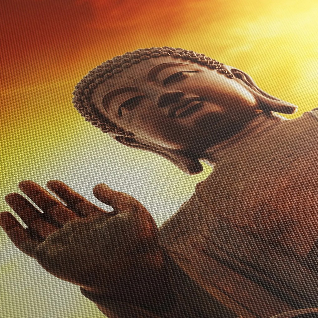 Tablou - Buddha cu fundal roșu și galben (120x50 cm)
