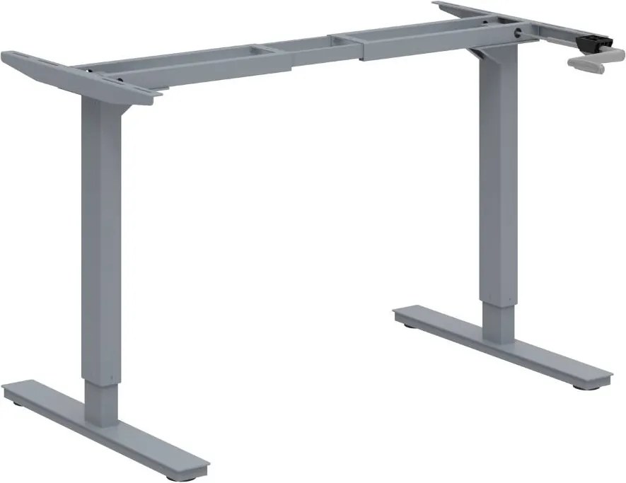 Cadru birou reglabil manual, control cu manivelă, 80 kg - Alb