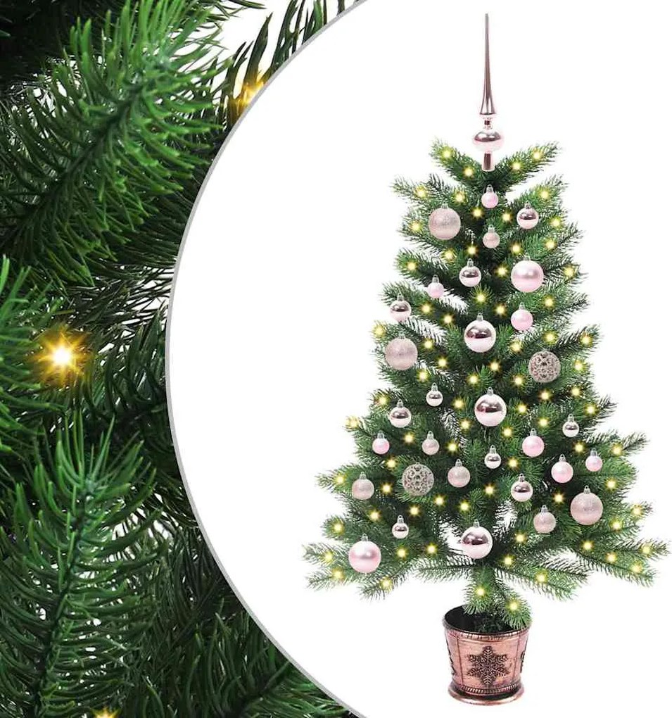 vidaXL Brad de Crăciun cu 150 LED cu suport Verde 90 cm PE