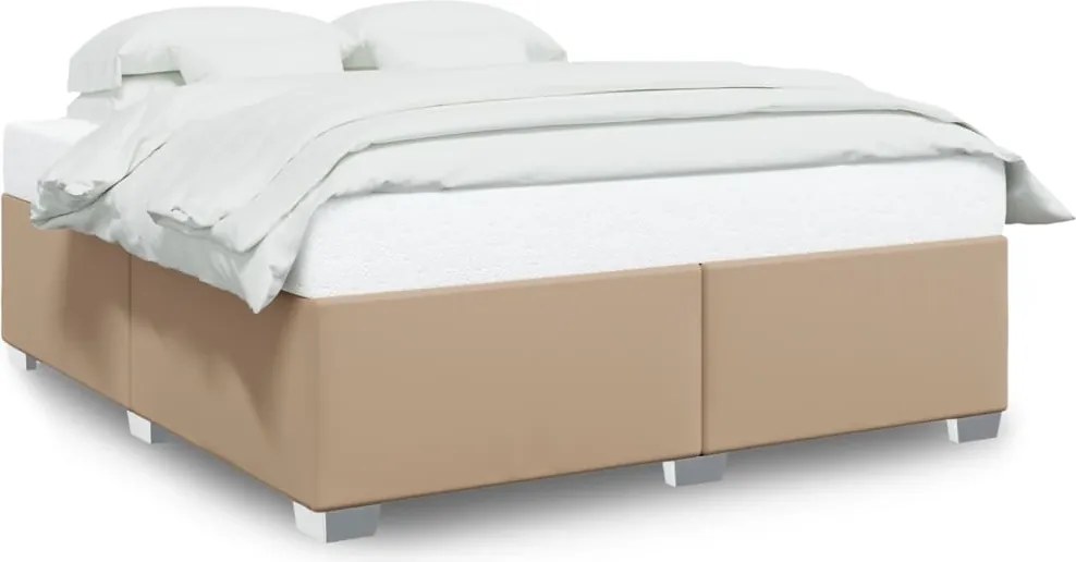 vidaXL Cadru de pat, cappuccino, 180x200 cm, piele ecologică