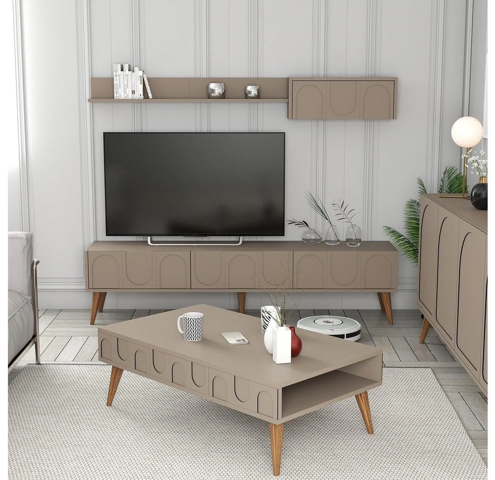 Set mobilier living Lyantela (tmavoBej + Nuc). 1107141