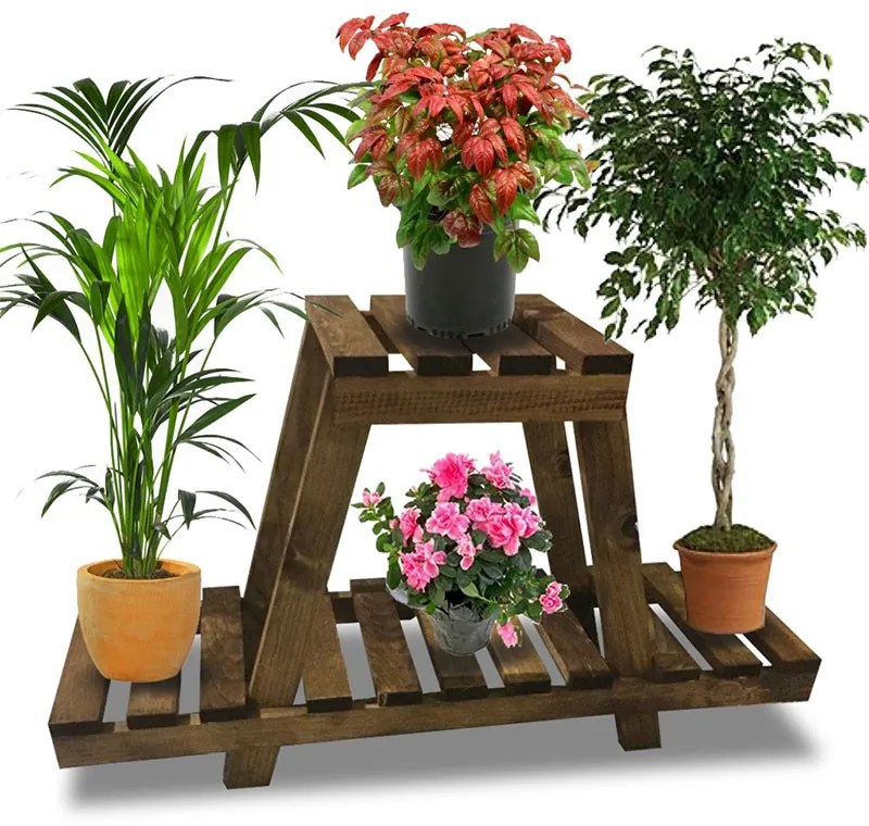 Raft - suport plante Tisa lemn maro 75x25x49cm