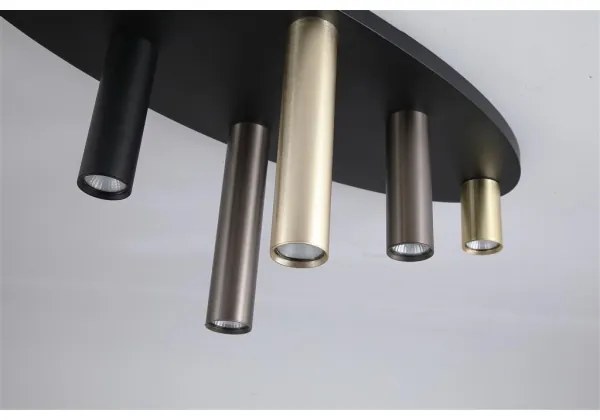 Searchlight 50571-6BK - Plafonieră TUBES 6xGU10/10W/230V 80x30 cm