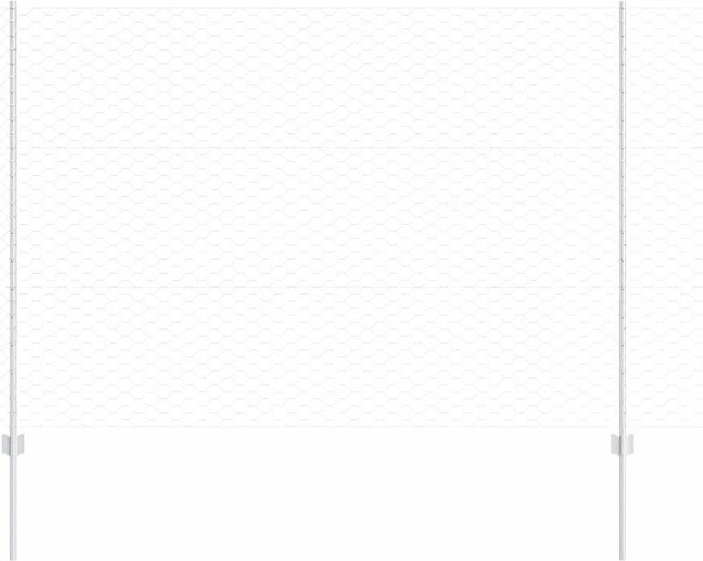 vidaXL Gard cu Stâlp Argintiu 1,5 x 25 m Oțel