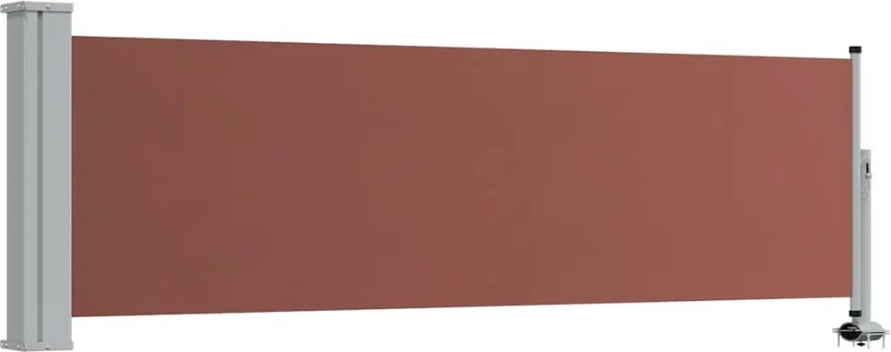 vidaXL Copertină laterală retractabilă de terasă, maro, 80 x 300 cm