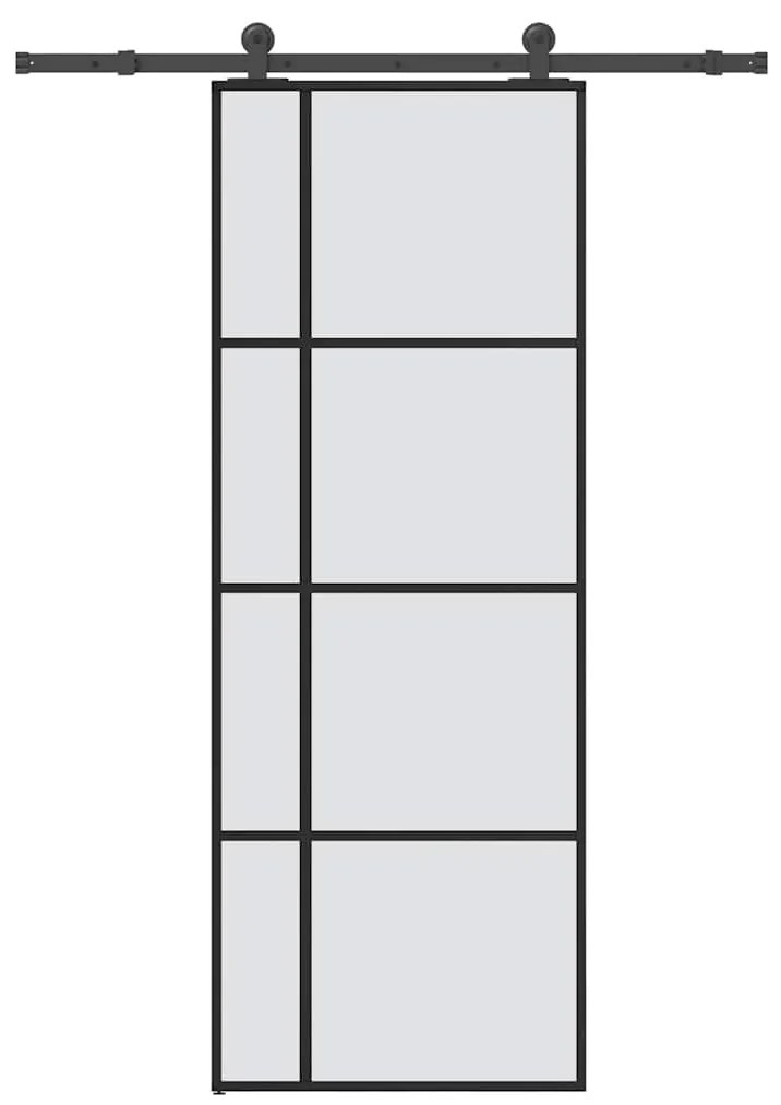 vidaXL Ușă glisantă cu set feronerie, 76x205 cm, sticlă ESG/aluminiu