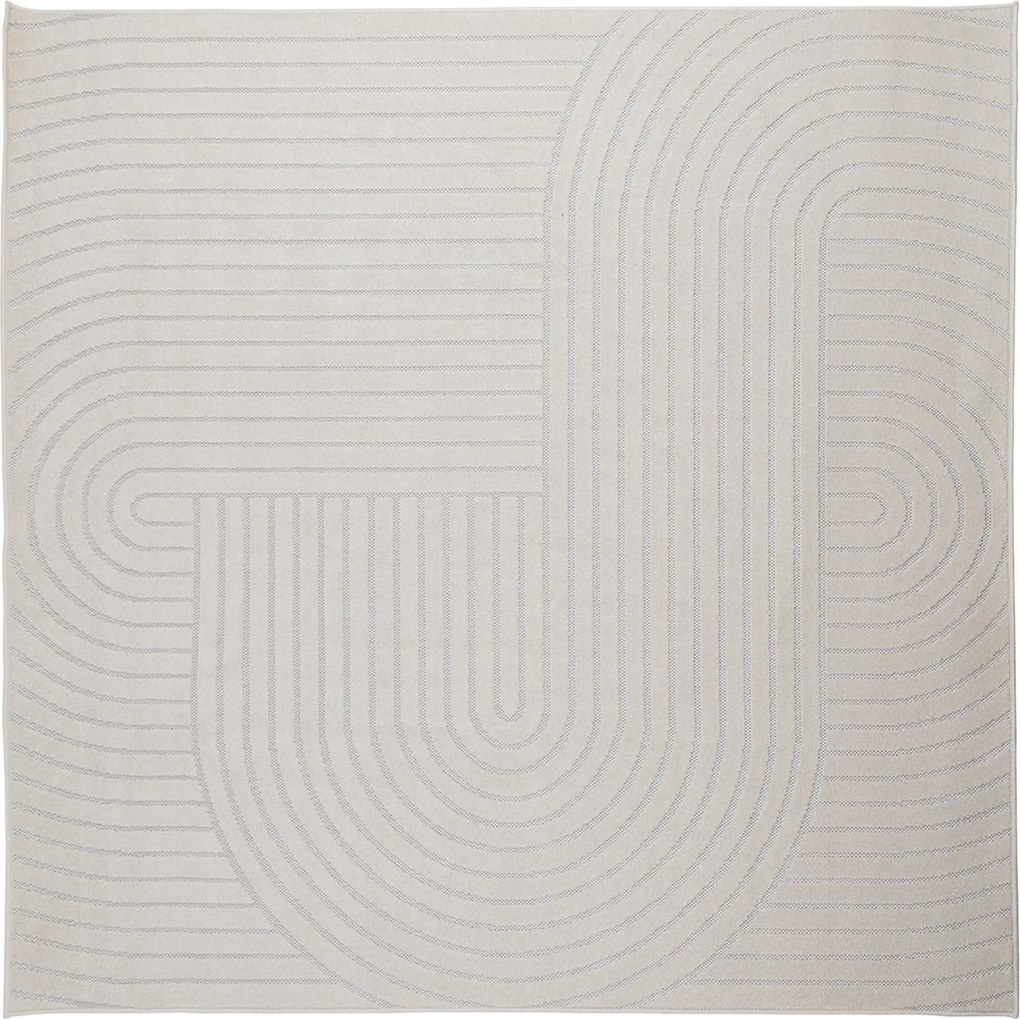 vidaXL Covoare de zonă Pătrat PALMERAS Crem 120 x 120 cm Poliester