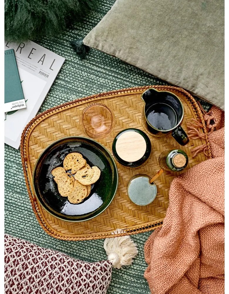 Borcan din ceramică cu lingură și capac Bloomingville Pixie