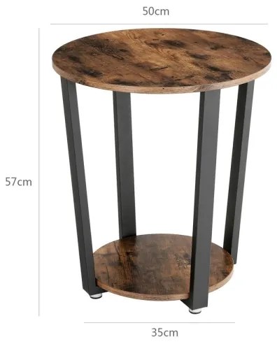 Masă laterală ELDUR, maro/negru