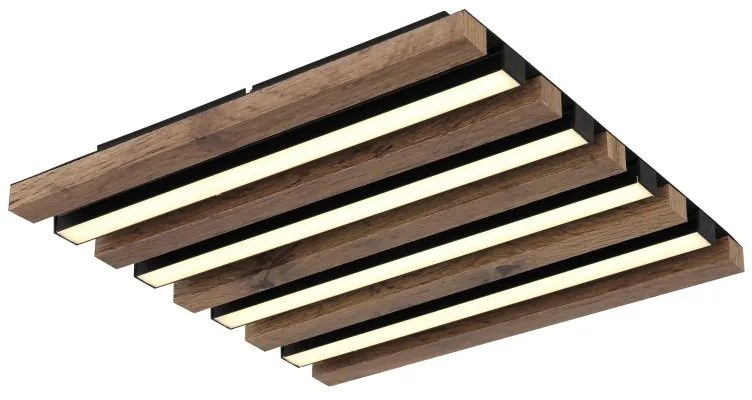 Plafoniera LED riflaj MDF cu efect de lemn HAYDEN 30x30cm