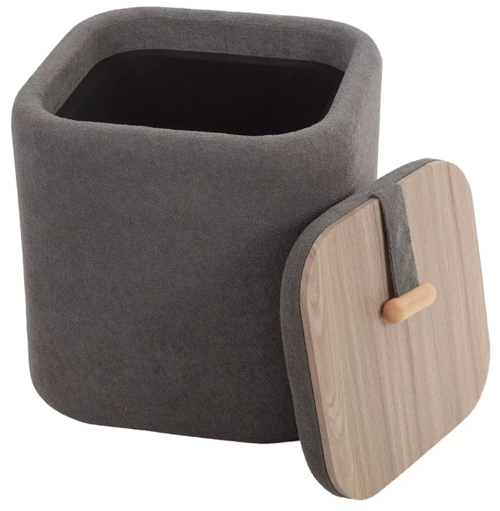 Taburet gri NAP cu spatiu de depozitare 37x37 cm