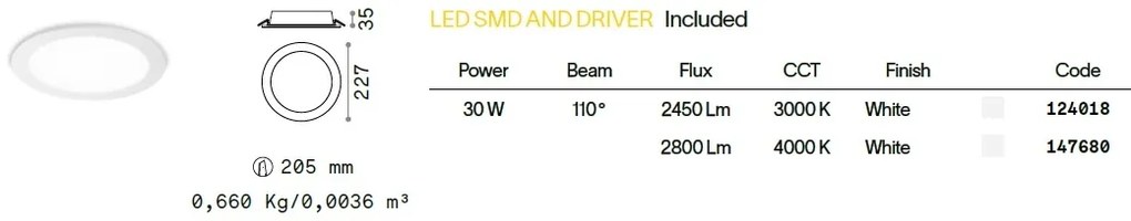 Spot incastrabil LED GROOVE FI1 30W ROUND 4000K