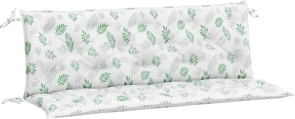 vidaXL Perne bancă de grădină, 2 buc, 150x50x7cm, model frunze, textil