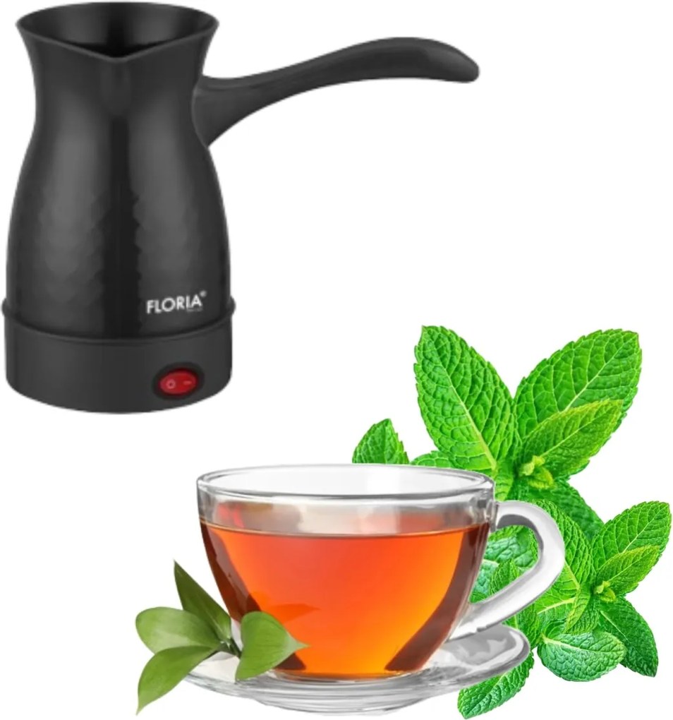 Ibric electric Floria ZLN4933 Negru, putere 600W, capacitate 600 ml, 6 cesti, Negru