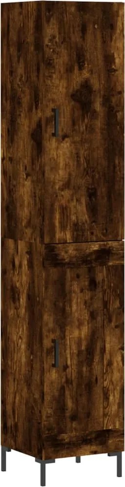 vidaXL Dulap înalt, stejar fumuriu, 34,5x34x180 cm, lemn prelucrat