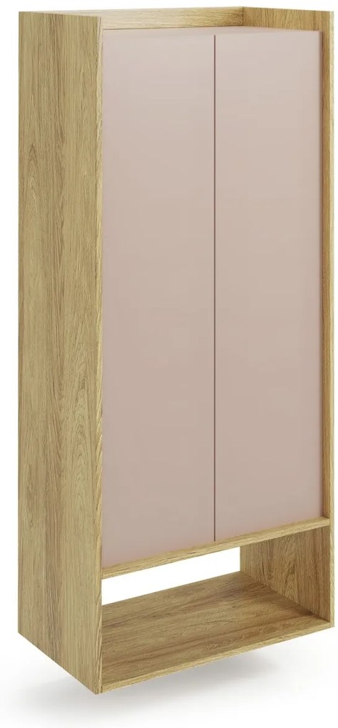 Dulap modular Mobius 2D natur/roz – H179 cm
