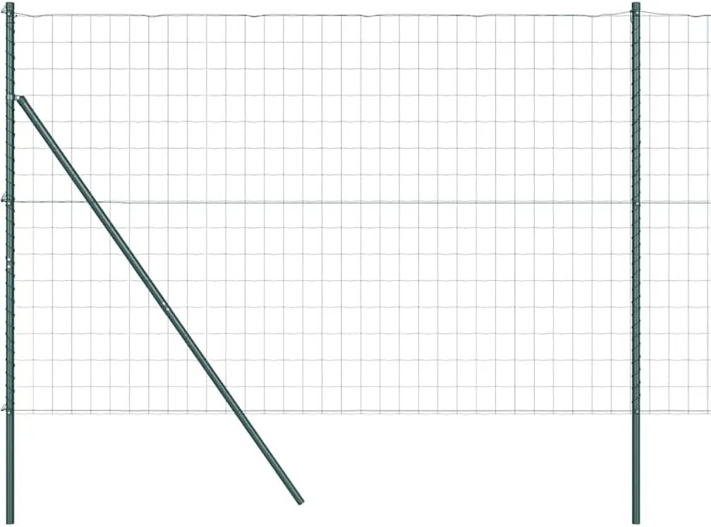 vidaXL Gard cu Stâlp Verde 1,5 x 10 m Oțel și PVC