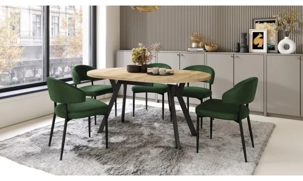 Masă de dining ARTUR, stejar craft/negru