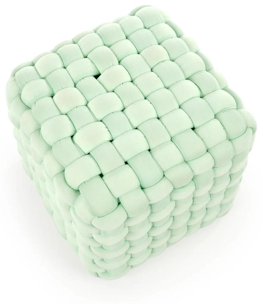 Taburet tapitat Rubik - Verde deschis