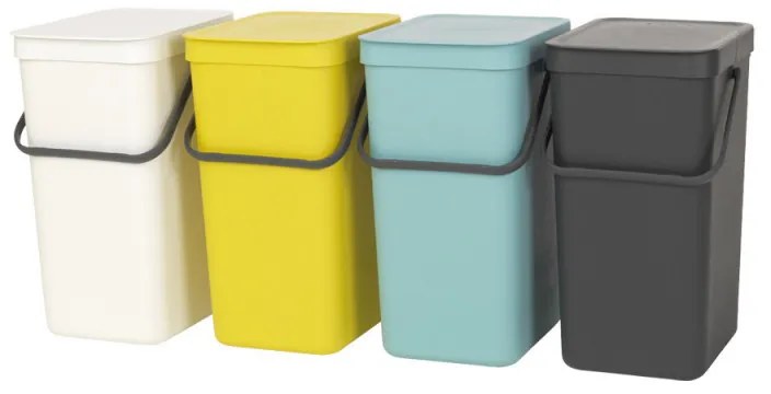 Cos de gunoi colectare selectiva Brabantia Sort&Go 648978, 16 L, Maner, Montabil pe perete, Gri inchis