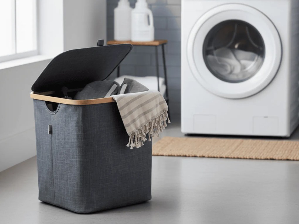 Cos de rufe NOLVIO 50 L, albastru-gri