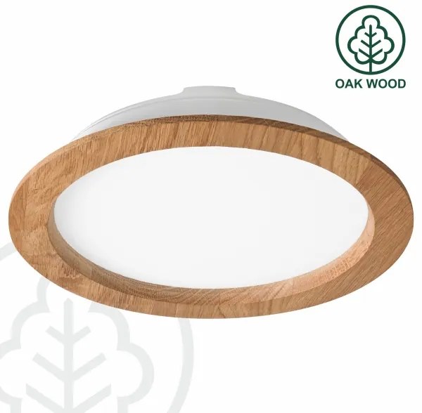Corp de iluminat LED încastrat WOODY SPOT LED/23,5W/230V 4000K stejar ø 23,5 cm