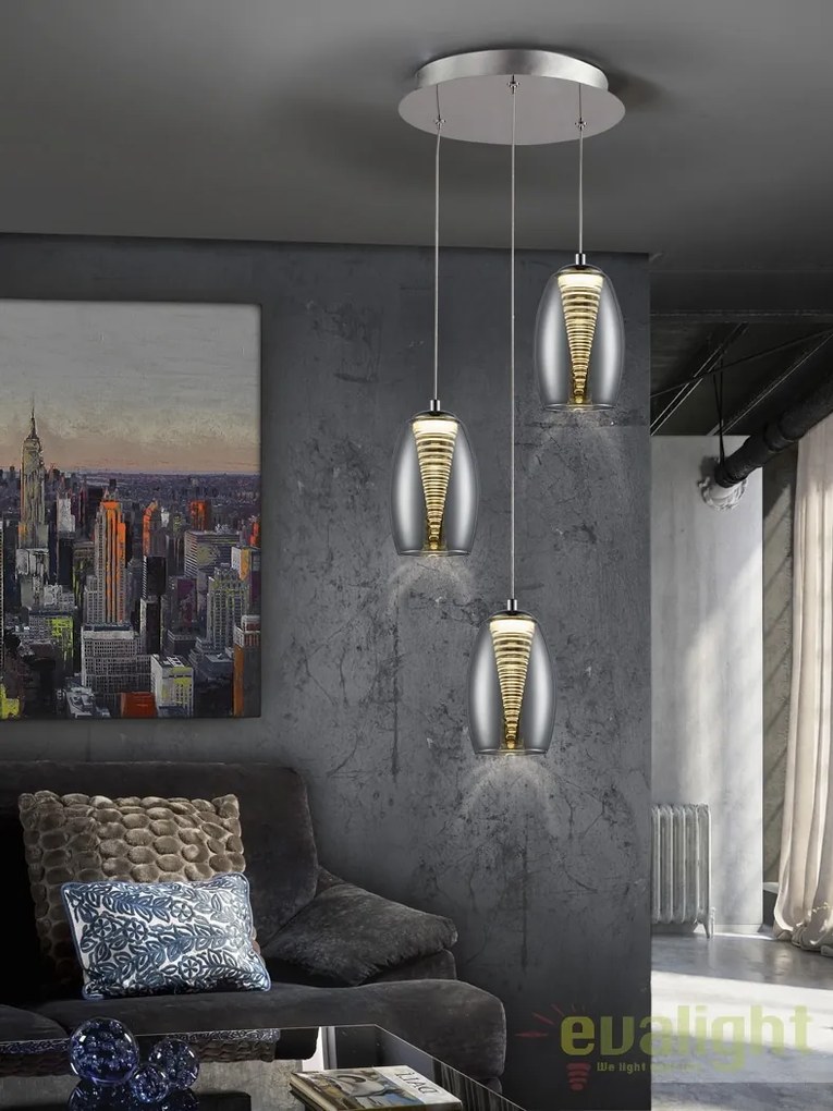 Lustra LED design modern cu 3 pendule Nebula SV-584326
