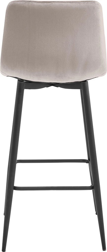 OFERTA Scaun de bar bej inchis NADO VELVET cu picioare negre Calitatea II