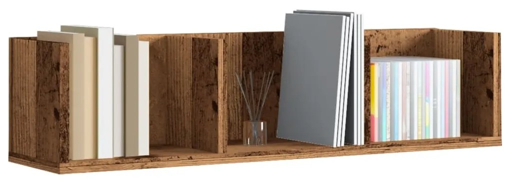 vidaXL Raft de perete CD-uri, lemn vechi, 75x18x18 cm, lemn prelucrat